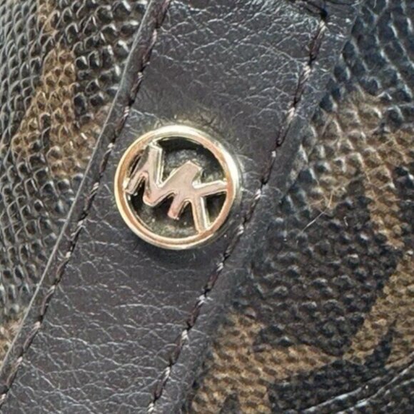 (GIRL’S 4) Michael Kors Dark & Light Brown Mid-Calf Logo-Patterned Boots - Picture 8 of 11